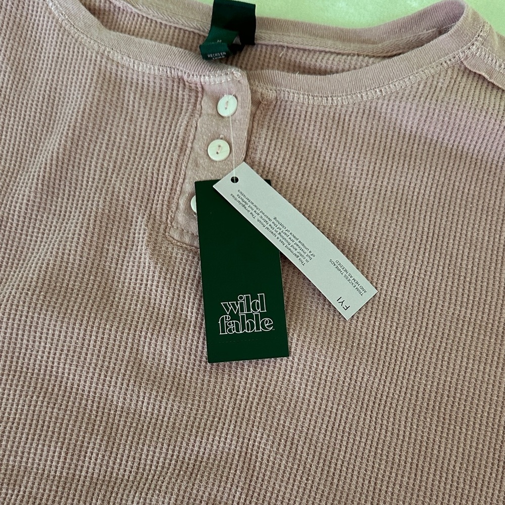 Wild Fable Pink Long Sleeve Crop Top NWT - Picture 2 of 9